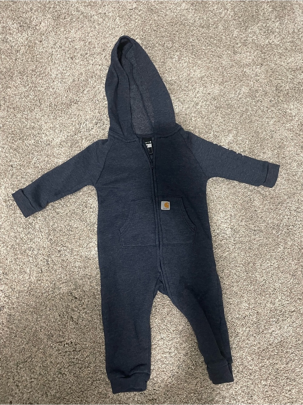 Carhartt Dark Navy Hooded Zip-Up Baby One-Piece